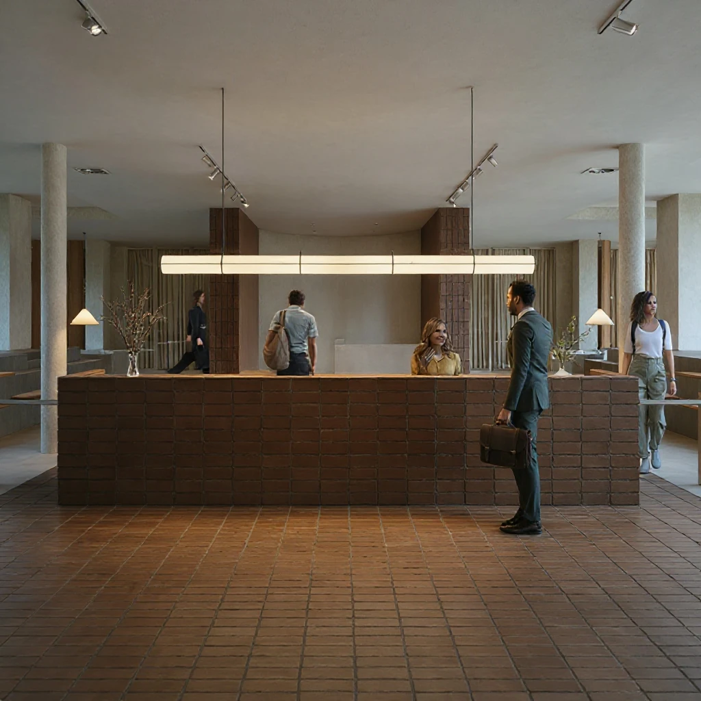 Turn this collage rendering into a realistic looking photo, with the people overlay blended into the scene naturally with ...