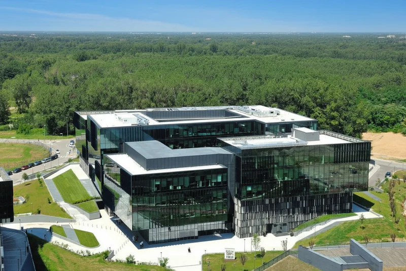 enhance the photo by making the faraway buildings look less busy, remove the buildings, and replace them with trees. and e...