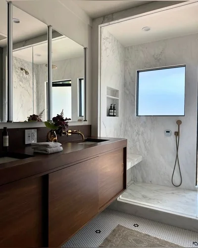 Empty bathroom before staging