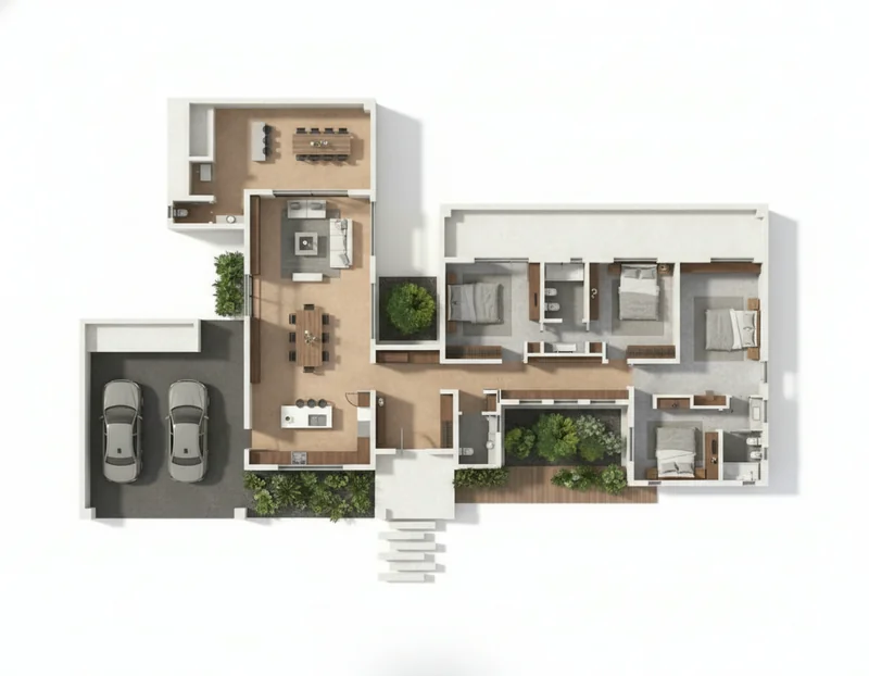 Empty room before virtual staging