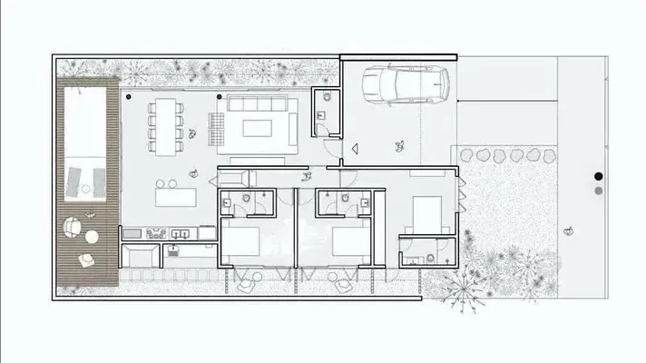 Empty room before virtual staging