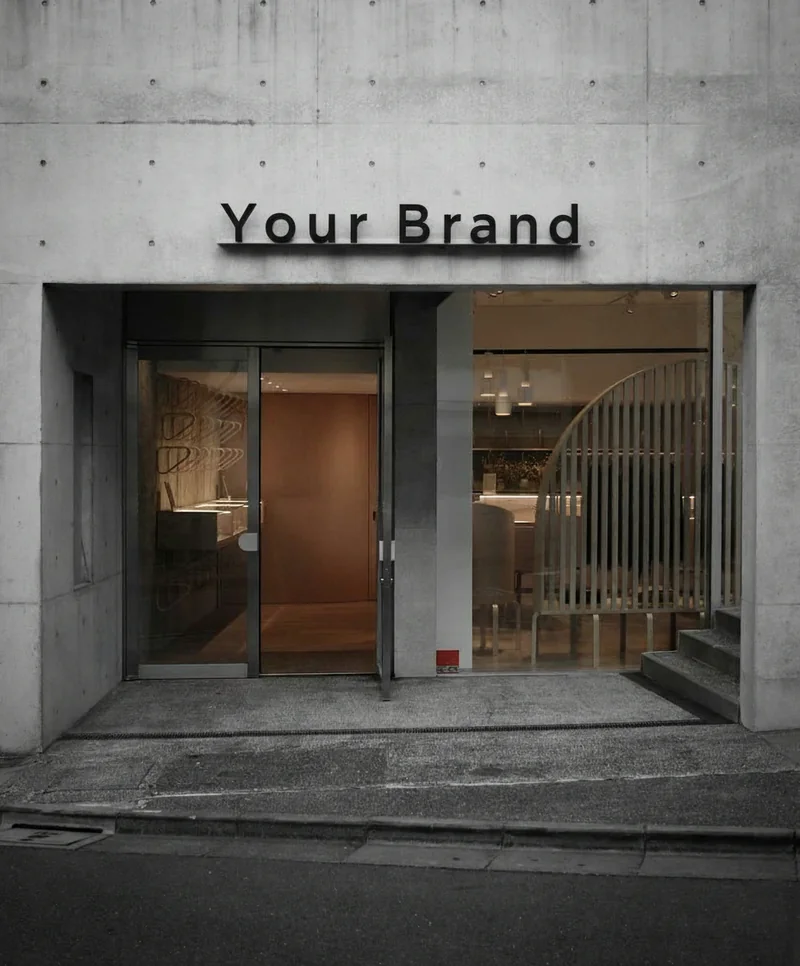Change the logo on the wall to "Your Brand"