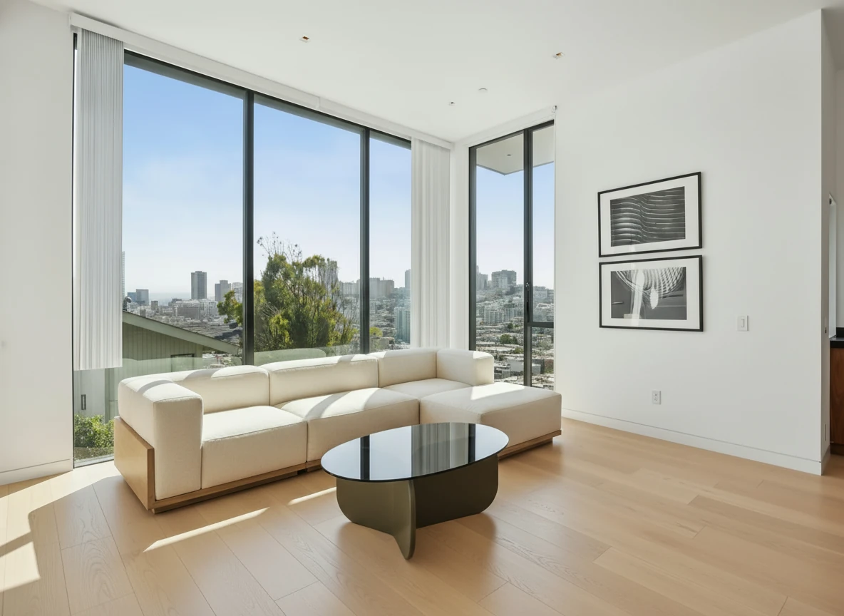 Empty room before virtual staging