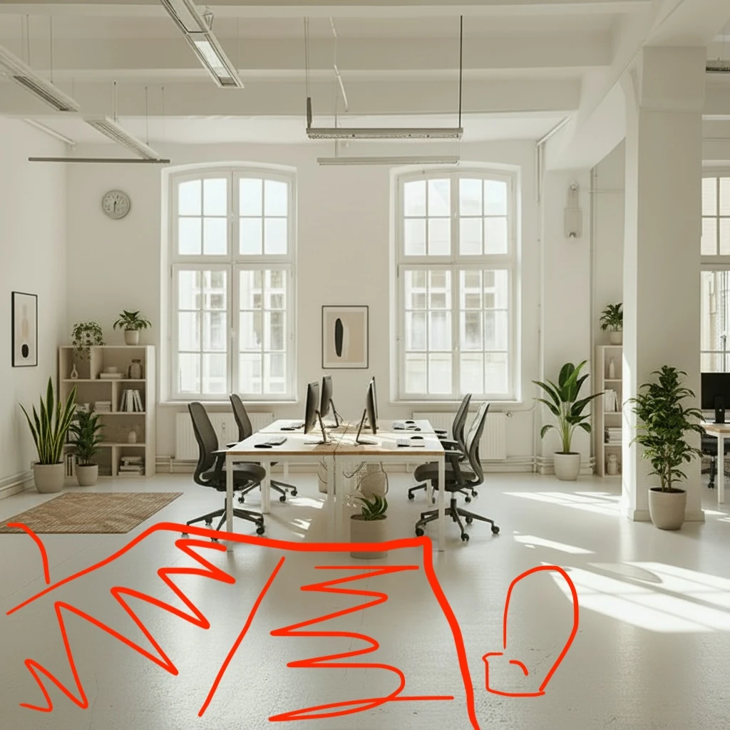 Empty room before virtual staging