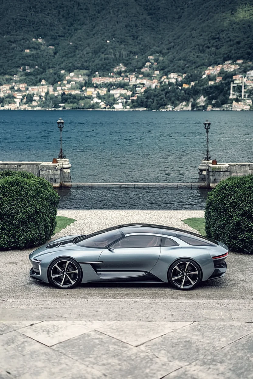 Futuristic concept car design with innovative technology and bold aesthetic vision