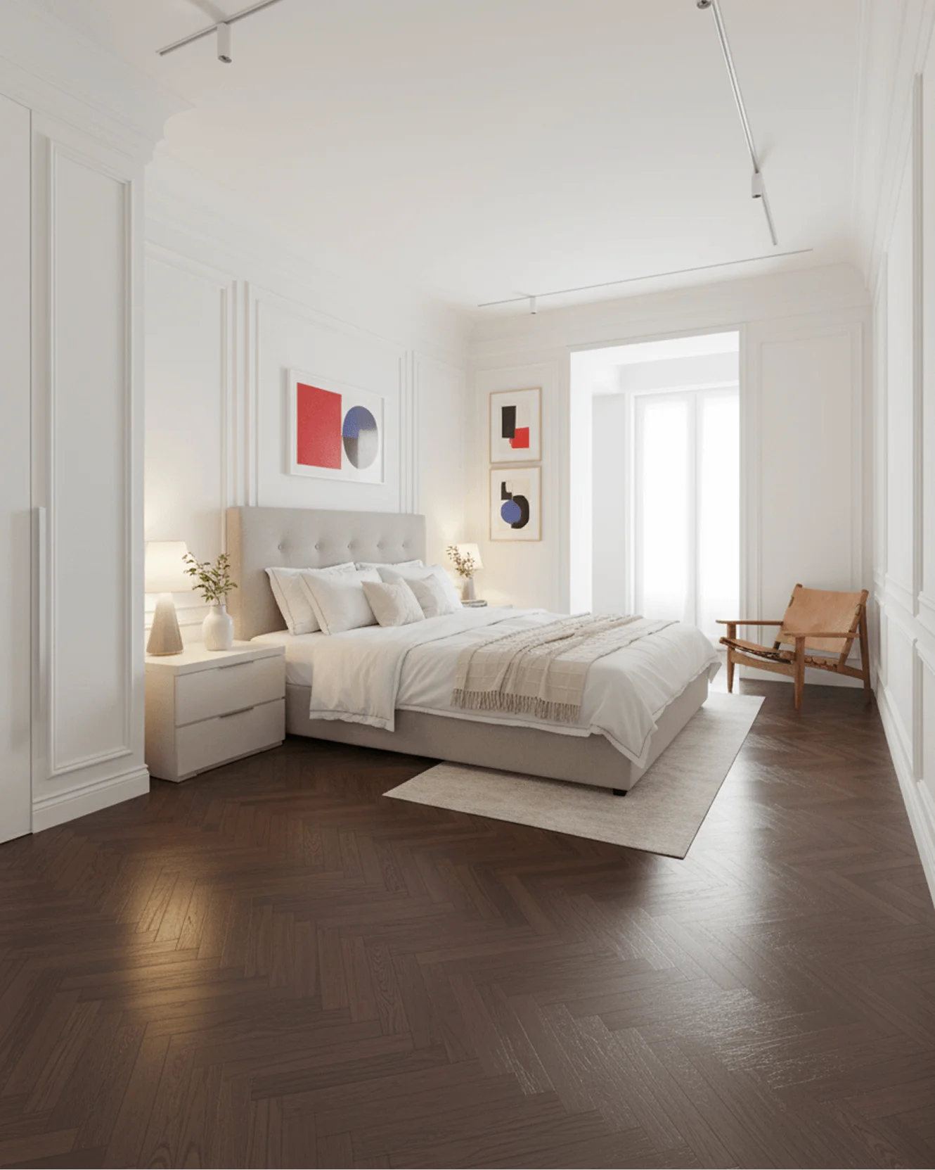 AI-generated interior result created from prompt: Create a realistic rendering based on the hand sketch, and apply some of...